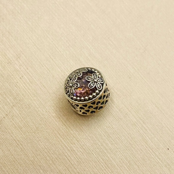 EUC Pandora 792055PCZ Silver Dazzling Daisy Meadow Charm w/ Pink & Clear CZ’s - Picture 3 of 10